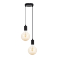 Luster na sajli MIROS 2xE27/60W/230V okrugli, crni