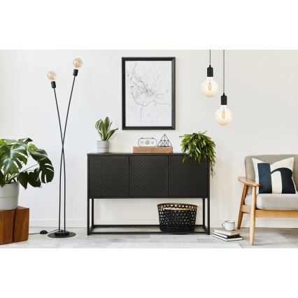 Luster na sajli MIROS 2xE27/60W/230V okrugli, crni