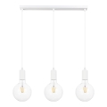 Luster na sajli MIROS 3xE27/60W/230V bela