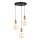 Luster na sajli MIROS 3xE27/60W/230V okrugao crna/bakrena