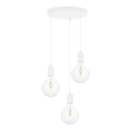 Luster na sajli MIROS 3xE27/60W/230V okrugli beli