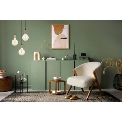 Luster na sajli MIROS 3xE27/60W/230V okrugli crni/zlatni