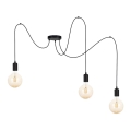 Luster na sajli MIROS 3xE27/60W/230V, pauk, crne boje