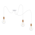 Luster na sajli MIROS 3xE27/60W/230V u obliku pauka, bela/bakrena