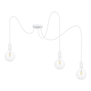 Luster na sajli MIROS 3xE27/60W/230V u obliku pauka, bela