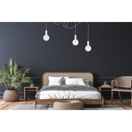 Luster na sajli MIROS 3xE27/60W/230V u obliku pauka, bela