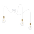 Luster na sajli MIROS 3xE27/60W/230V, u obliku pauka, beli/zlatni
