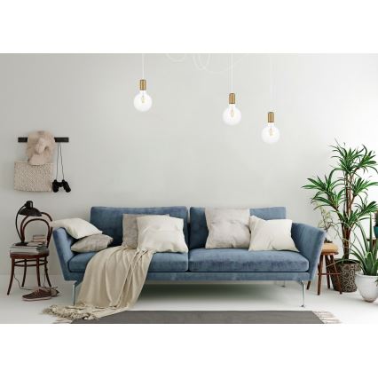 Luster na sajli MIROS 3xE27/60W/230V, u obliku pauka, beli/zlatni