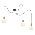 Luster na sajli MIROS 3xE27/60W/230V u obliku pauka, crna/bakarna