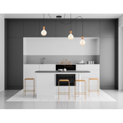 Luster na sajli MIROS 3xE27/60W/230V u obliku pauka, crna/bakarna