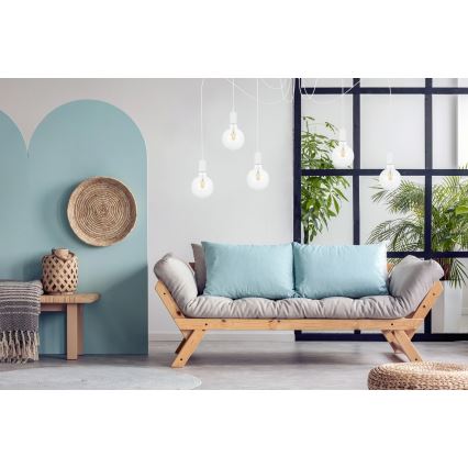 Luster na sajli MIROS 5xE27/60W/230V pauk bela