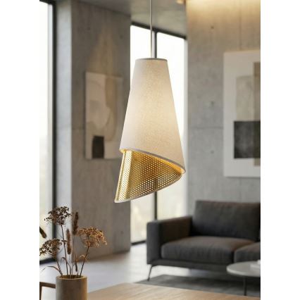 Luster na sajli MODA 1xE27/15W/230V bela/zlatna