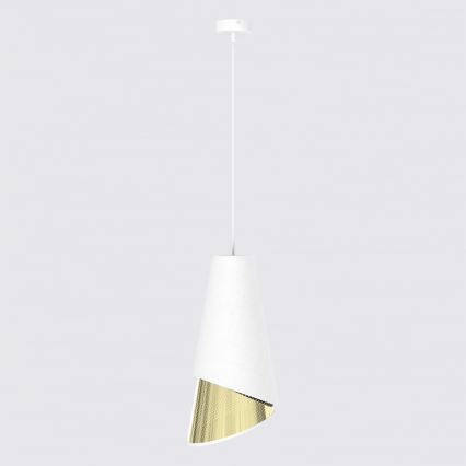 Luster na sajli MODA 1xE27/15W/230V bela/zlatna
