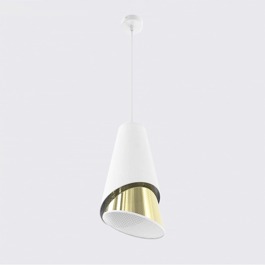 Luster na sajli MODA 1xE27/15W/230V bela/zlatna