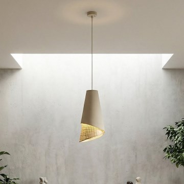 Luster na sajli MODA 1xE27/15W/230V bež/ratan
