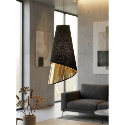 Luster na sajli MODA 1xE27/15W/230V crna/zlatna