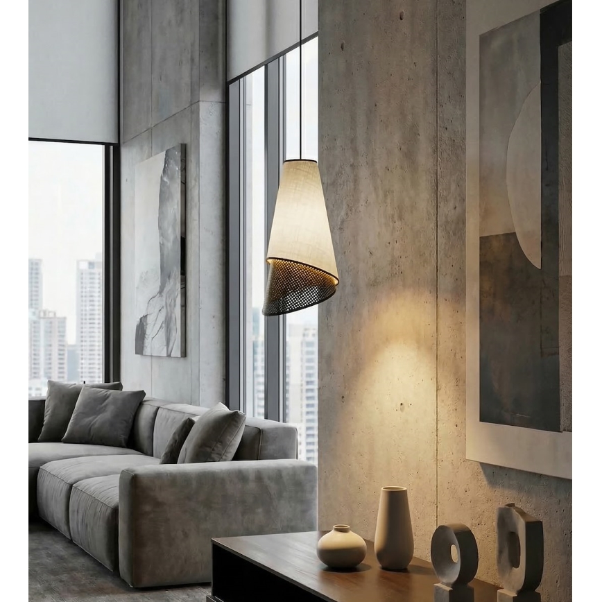 Luster na sajli MODA 1xE27/15W/230V siva/crna