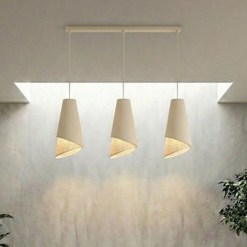 Luster na sajli MODA 3xE27/15W/230V bež/ratan