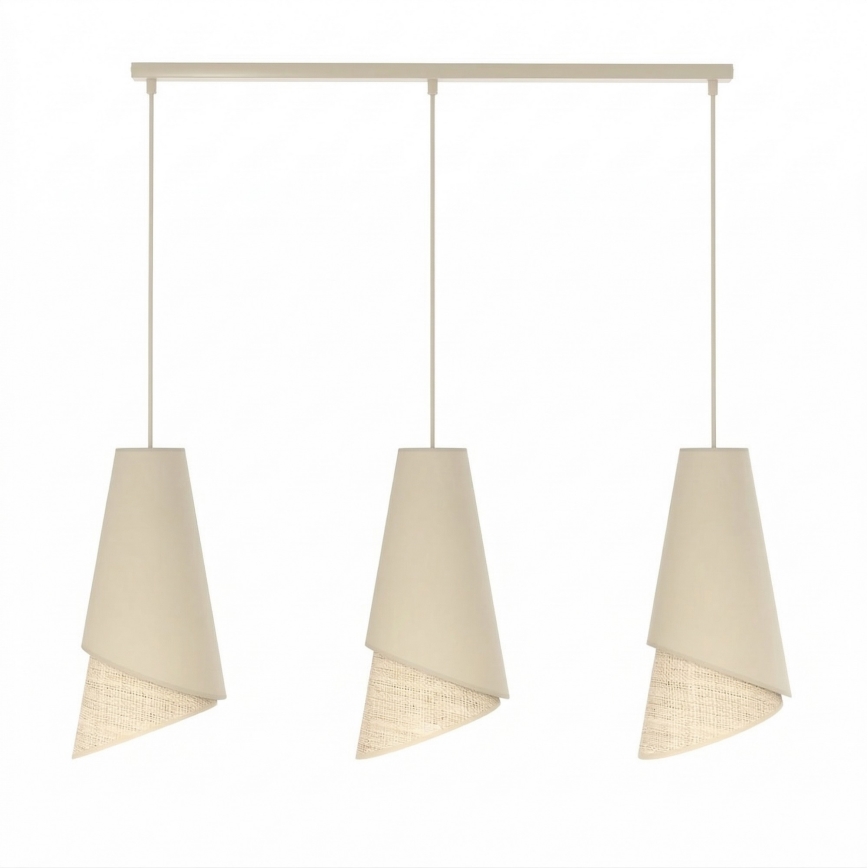 Luster na sajli MODA 3xE27/15W/230V bež/ratan