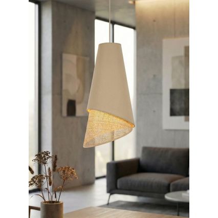 Luster na sajli MODA 3xE27/15W/230V bež/ratan