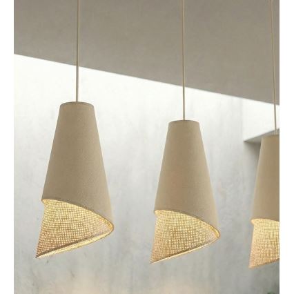 Luster na sajli MODA 3xE27/15W/230V bež/ratan