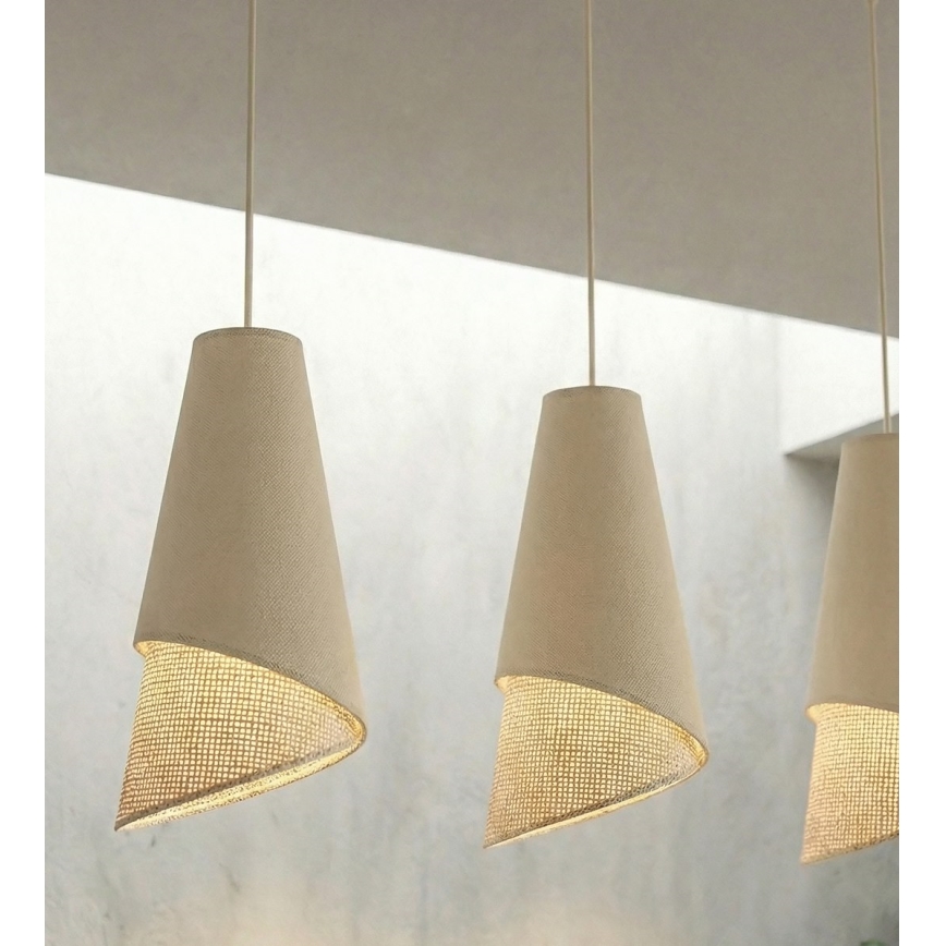 Luster na sajli MODA 3xE27/15W/230V bež/ratan