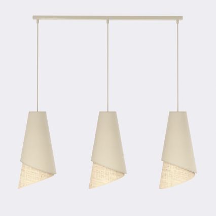 Luster na sajli MODA 3xE27/15W/230V bež/ratan