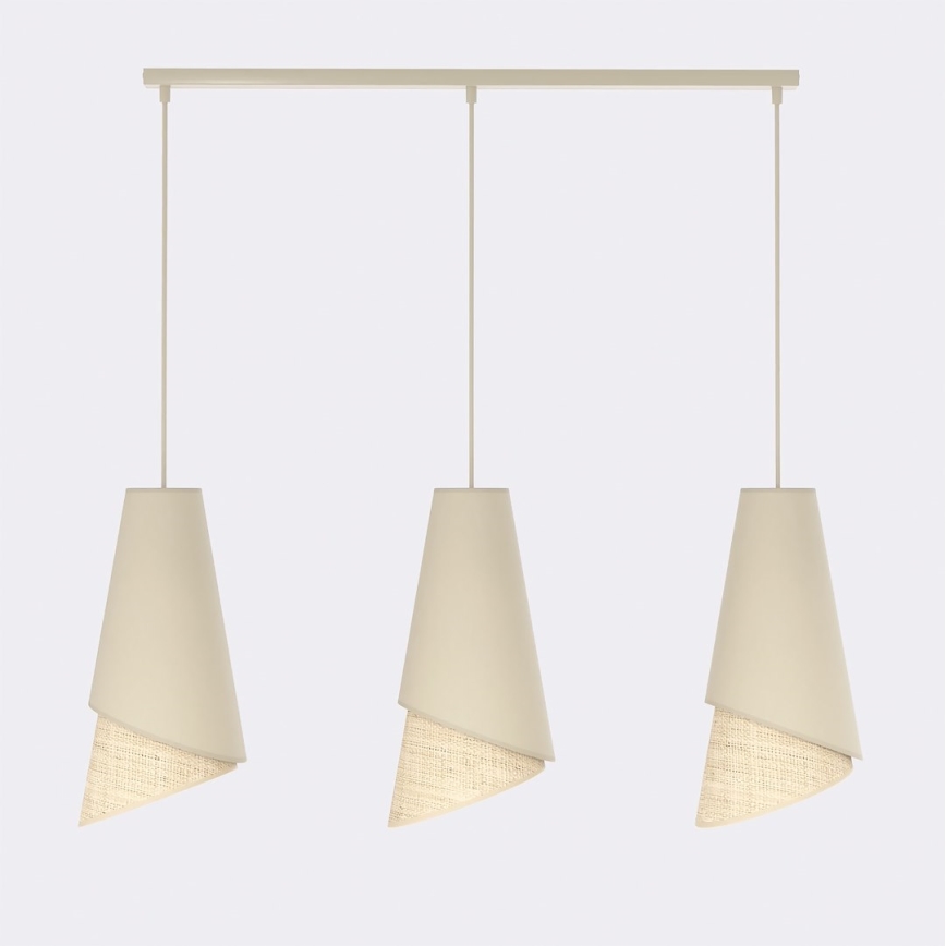 Luster na sajli MODA 3xE27/15W/230V bež/ratan