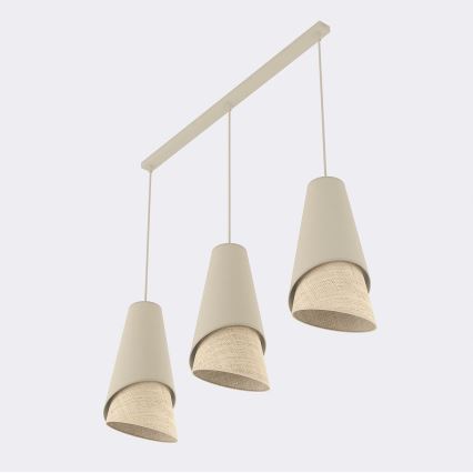 Luster na sajli MODA 3xE27/15W/230V bež/ratan