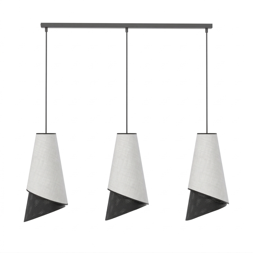 Luster na sajli MODA 3xE27/15W/230V siva/crna