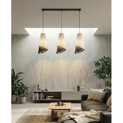 Luster na sajli MODA 3xE27/15W/230V siva/crna