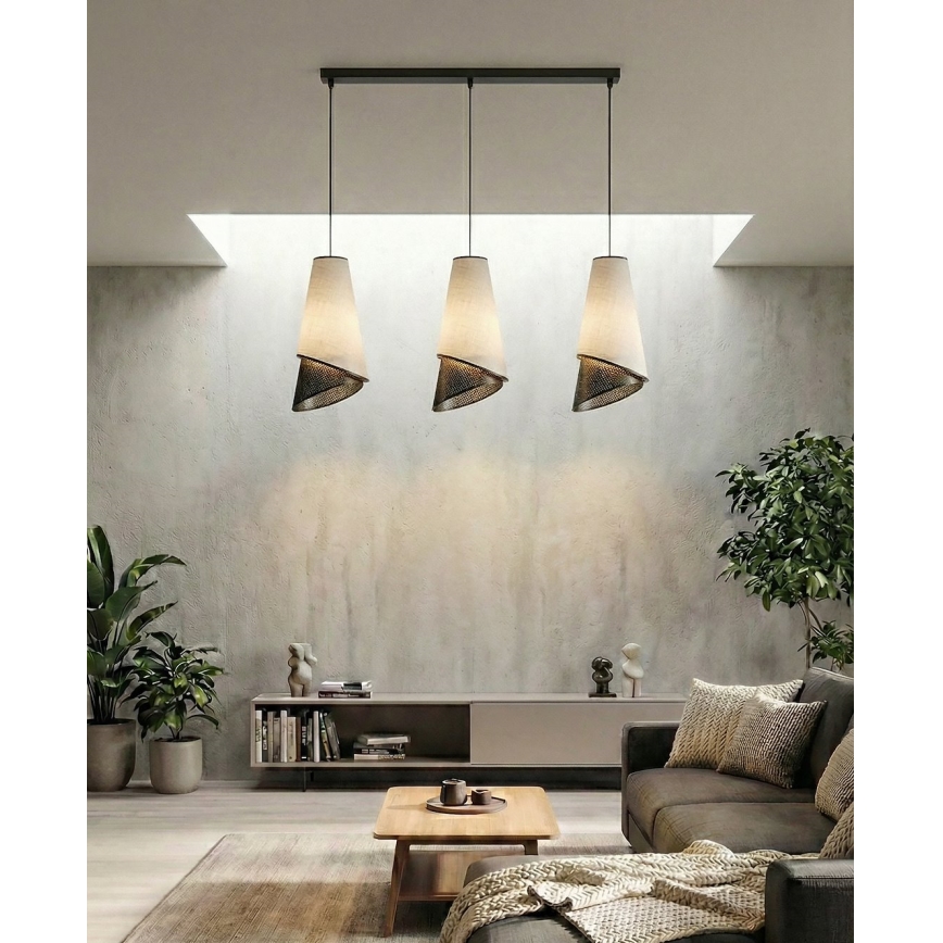 Luster na sajli MODA 3xE27/15W/230V siva/crna