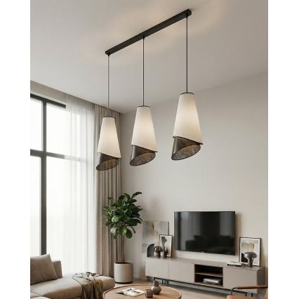 Luster na sajli MODA 3xE27/15W/230V siva/crna
