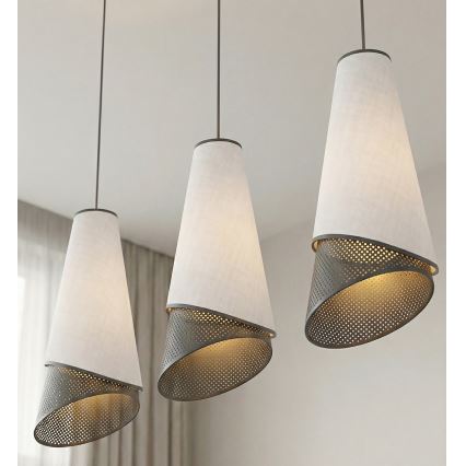 Luster na sajli MODA 3xE27/15W/230V siva/crna