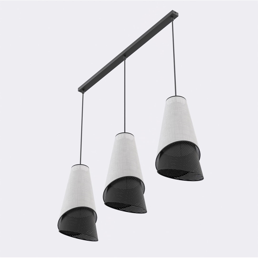 Luster na sajli MODA 3xE27/15W/230V siva/crna