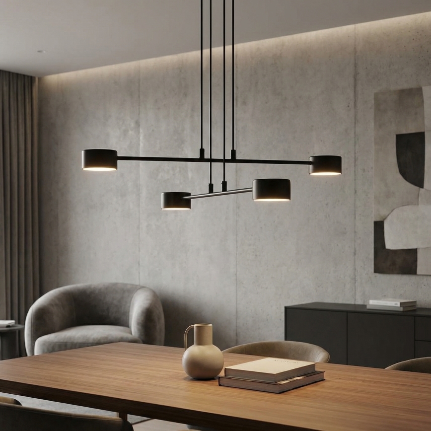 Luster na sajli MODUS 4xGX53/10W/230V, crne boje