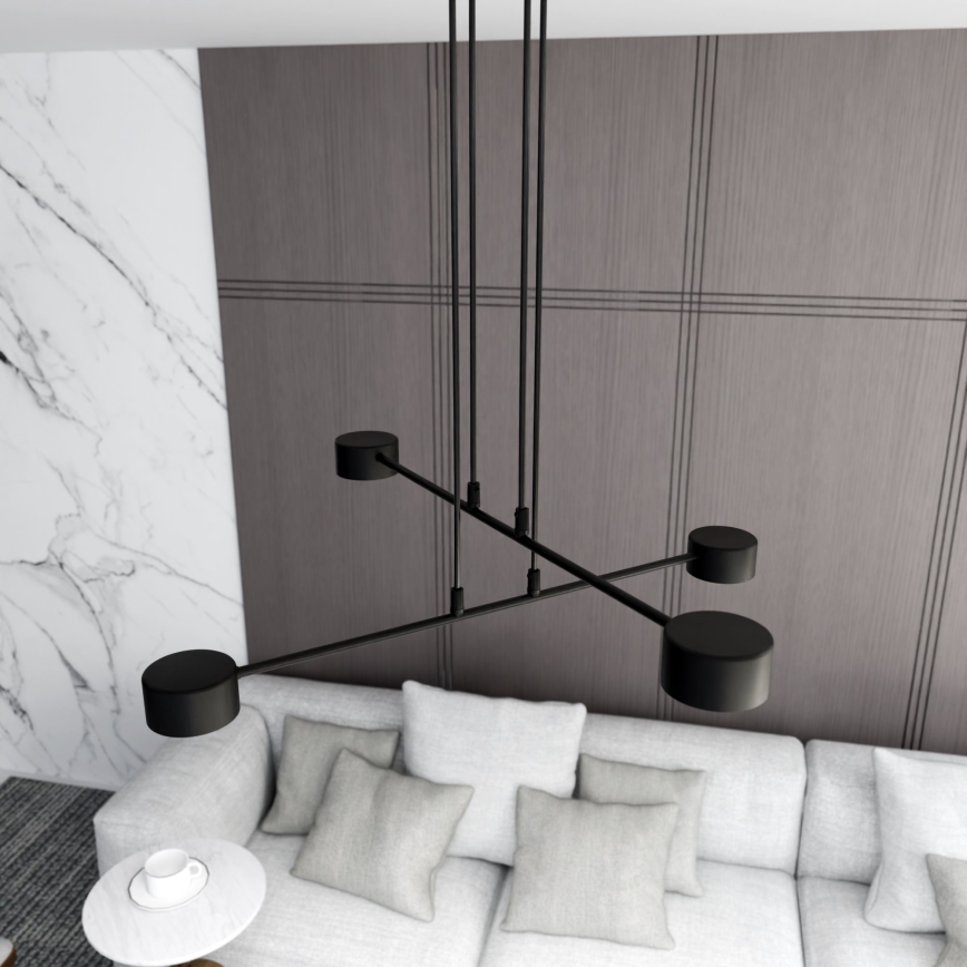 Luster na sajli MODUS 4xGX53/10W/230V, crne boje