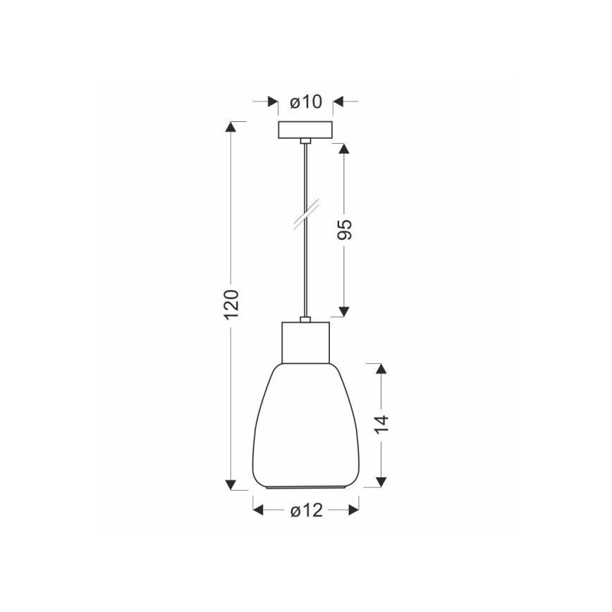 Luster na sajli MOLDO 1xE27/40W/230V crni/prozirni