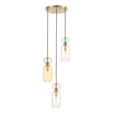Luster na sajli MOLLY 3xE14/40W/230V, prečnik 38 cm, šaren