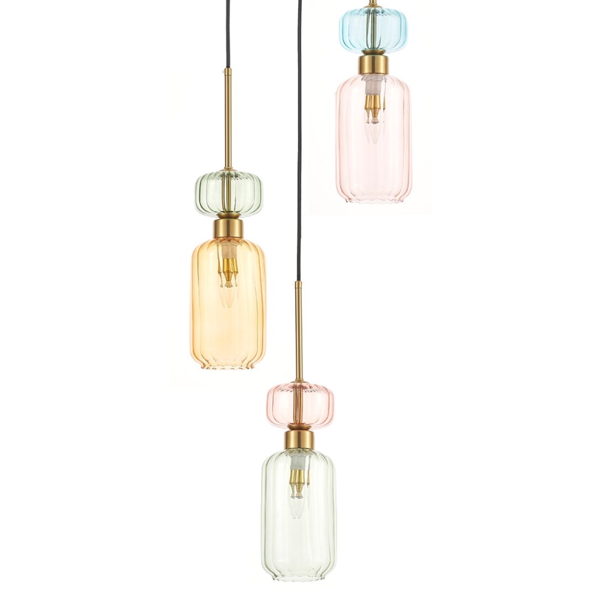 Luster na sajli MOLLY 3xE14/40W/230V, prečnik 38 cm, šaren