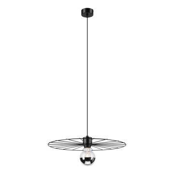 Luster na sajli MONTANA 1xE27/15W/230V, prečnik 45 cm, crne boje
