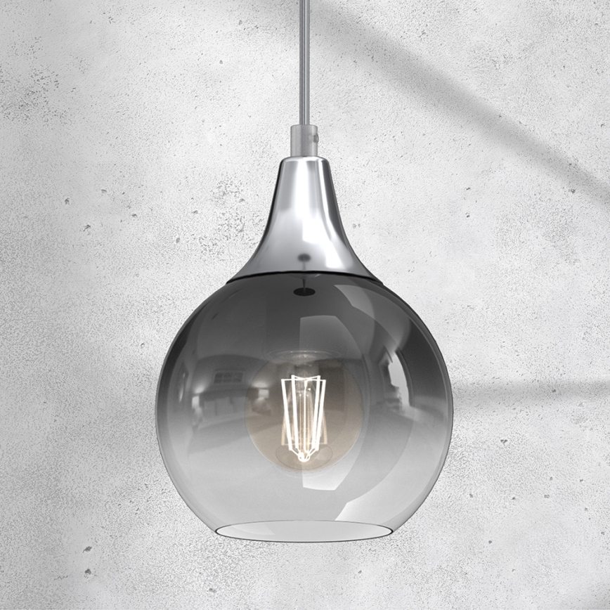 Luster na sajli MONTE 1xE27/60W/230V prečnik 15 cm mat hrom