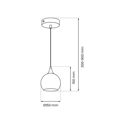 Luster na sajli MONTE 1xE27/60W/230V prečnik 15 cm mat hrom