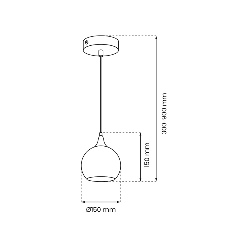 Luster na sajli MONTE 1xE27/60W/230V prečnik 15 cm mat hrom