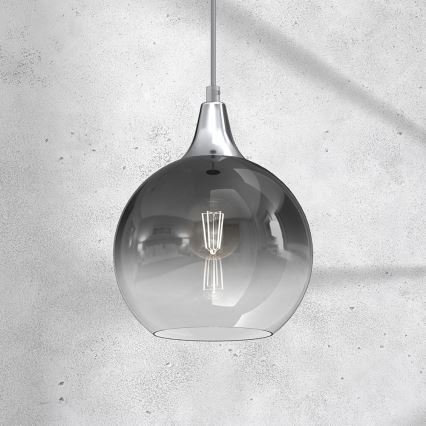 Luster na sajli MONTE 1xE27/60W/230V prečnik 20 cm, matni hrom