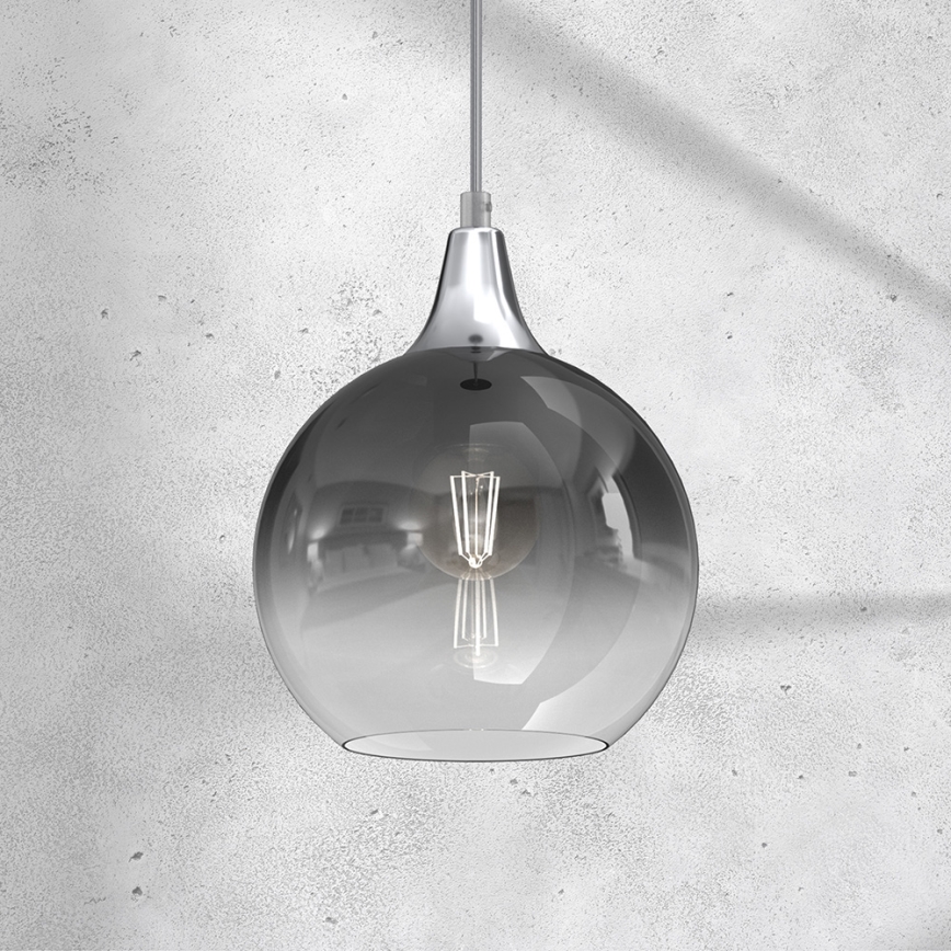 Luster na sajli MONTE 1xE27/60W/230V prečnik 20 cm, matni hrom