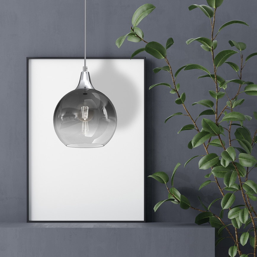 Luster na sajli MONTE 1xE27/60W/230V prečnik 20 cm, matni hrom