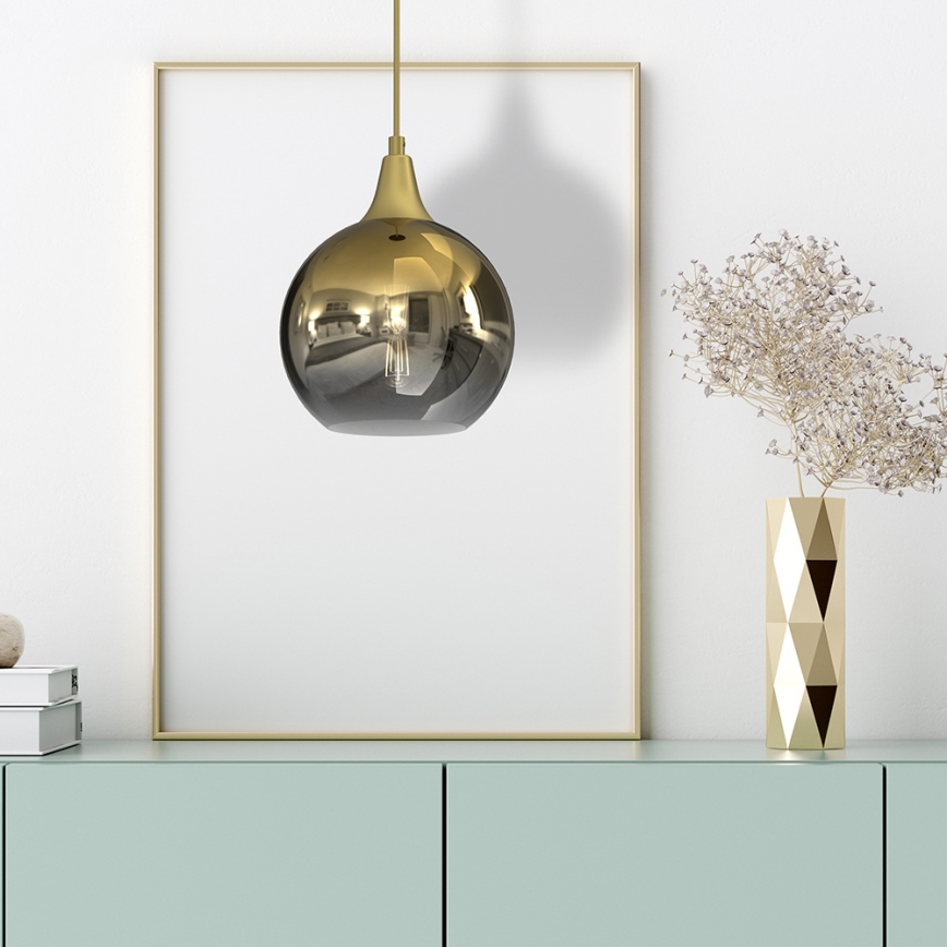 Luster na sajli MONTE 1xE27/60W/230V prečnik 20 cm zlatna