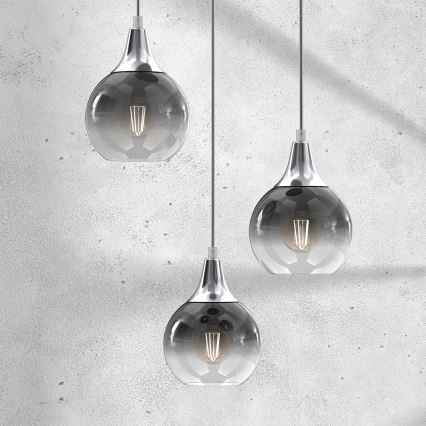 Luster na sajli MONTE 3xE27/60W/230V matni hrom