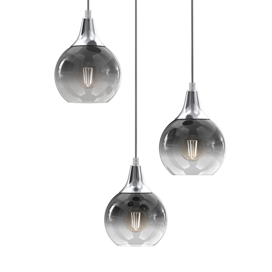 Luster na sajli MONTE 3xE27/60W/230V matni hrom
